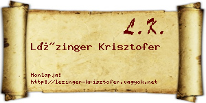 Lézinger Krisztofer névjegykártya
