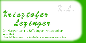 krisztofer lezinger business card